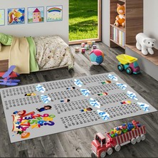 Pamuk Life Halı Kaymaz Deri Taban Yıkanabilir Çocuk Halısı PL4787 Mavi