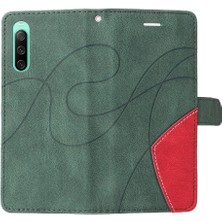 GX Boutique Sony Xperia 10V Için Kılıf Pu ile Iki Renkli Dikiş Kickstand Koruyucu (Yurt Dışından)