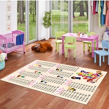 Pamuk Life Halı Kaymaz Deri Taban Yıkanabilir Çocuk Halısı PL4787 Pembe