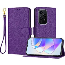 GX Boutique Onur 200 Lite Için Telefon Kılıfı Cüzdan Pu Deri Flip Folio Litchi Desen (Yurt Dışından)