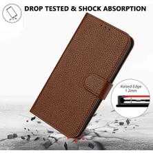 GX Boutique Telefon Kılıfı Için Xiaomi Poco M6 4g Litchi Desen Flip Folio Kart Yuvaları Pu (Yurt Dışından)