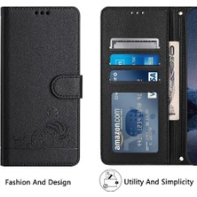 GX Boutique Samsung Galaxy J6 2018 Kedi Rfıd Kart Yuvası Tutucu Kickstand Cüzdan (Yurt Dışından)