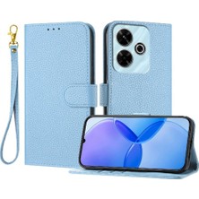 GX Boutique Telefon Kılıfı Için Xiaomi Poco M6 4g Litchi Desen Flip Folio Kart Yuvaları Pu (Yurt Dışından)