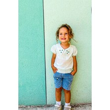 Lulu Kids Çiçek Desenli Yazlık Şortlu Alt Üst Takım "sakız" Modeli