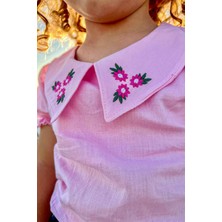 Lulu Kids Çiçek Desenli Yazlık Şortlu Alt Üst Takım "sakız" Modeli