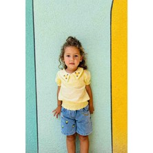 Lulu Kids Çiçek Desenli Yazlık Şortlu Alt Üst Takım "sakız" Modeli