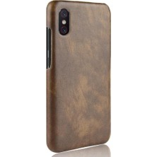 SZY Market Retro Kılıf Için Xiaomi Mi 8 Pro Lychee Desen Koruyucu Kapak Retro Anti (Yurt Dışından)