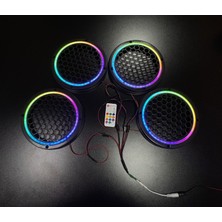 Pozart Piksel Neon Ledli  20 cm Midrange Hoparlör Kapağı 4ADET Kapak+Modül Sök Tak Soketli Kolay Montaj