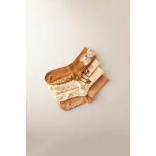 Çocuk Teddy Bear Desenli 4'lü Soket Çorap