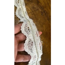 Gönülden Tasarım Zirkon Taşlı Beyaz Güpürlü Şerit Dikiş Giyim Aksesuarı En 5 cm (1 Metre)