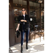 Yakamel Kadın Disko Model Esnek Fitilli Toparlayıcı Tayt