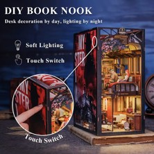 Cutebee Ahşap Book Nook Kiti, Toz Koruma Kılıflı, Kendin Yap Oyuncak Bebek Evleri, Minyatür Ev Kiti, LED Işıklı, Booknook Evleri, Yetişkinler Için Model Yapı Setleri - Train Mystery Case (BN01B-AMZ01)