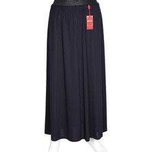 Hesna Kadın Sezen Parçalı Pamuklu Penye Lastikli Lacivert Etek