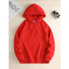 CMZ Collection Unisex 3 Iplik Oversize Hoodie Kanguru Cep Kapşonlu Içi Pamuklu Şardonlu Basic Okul Sweatshirt