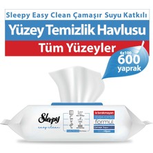 Sleepy Easy Clean Çamasır Suyu Katkılı Yüzey Temizlik Havlusu 6x100 (600 Yaprak)