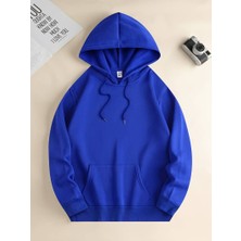 CMZ Collection Unisex 3 Iplik Oversize Hoodie Kanguru Cep Kapşonlu Içi Pamuklu Şardonlu Basic Okul Sweatshirt