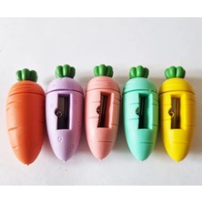 Modellino 5'li Havuç Şekilli Kalemtıraş - Farklı Renklerde