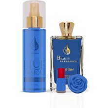 Beauty Fragrance Blue Diamond Misk Seti Unisex 100 ml Parfüm, Küçük Misk, Vücüt Misk Spreyi & Sabun