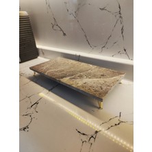 Roi Pierres Kahverengi Mermer Yağdanlık Altı Dekoratif Altlık Sunumluk Mermer