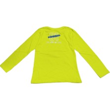 İrem Çocuk Giyim Erkek Çocuk Leader Önü Arkası Yazı Desenli Fosfor Sarı Renk Mevsimlik Sweatshirt