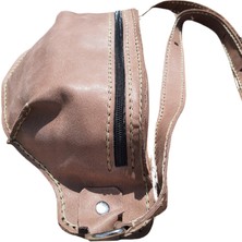 Semiramis Hermes Model El Yapımı Vintage El Dikişi Hakiki Crazy Deri Unisex Kahverengi Bel Çantası