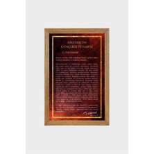 Lioncraft Atatürk, Gençliğe Hitabe, Istiklal Marşı Çerçeveli Cam Tabloları 3'Lü Set 20x30 Cm