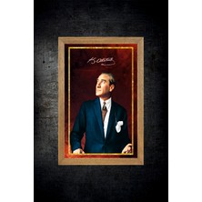 Lioncraft Atatürk Baskılı Tablo, Çerçeveli Cam Tablo 20x30 Cm