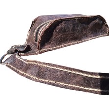 Semiramis Hermes Model Unisex El Yapımı Vintage El Dikişi Hakiki Crazy Deri Bel Çantası