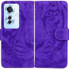 Mays Shop Oppo Oppo 11F 5g Için Flip Case Deri Cüzdan Kabartmalı Sevimli Kaplan (Yurt Dışından)