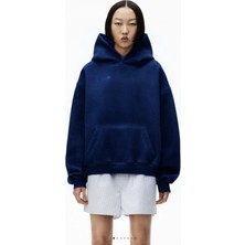 CMZ Collection Kadın 3 Iplik Kanguru Cep Şardonlu Içi Pamuklu Casual Oversize Okul Sweatshirt