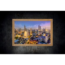 Lioncraft New York Şehir Manzaralı Tablo, Çerçeveli Cam Tablo 30x45 Cm