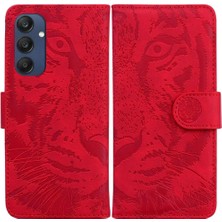 Mays Shop Samsung Galaxy M35 Kabartmalı Sevimli Kaplan Deri Cüzdan Için Flip Case (Yurt Dışından)