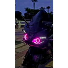 Bajaj Pulsar RS200 2015 -2024 Model Uyumlu Angel Neon LED Halka Tak Çalıştır Pembe Renk