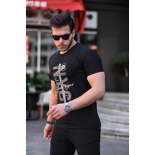 Tex Republic Siyah Erkek Slim Fit Bisiklet Yaka T-Shirt