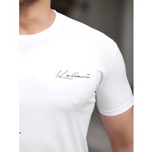Tex Republic Beyaz Erkek Slim Fit Bisiklet Yaka T-Shirt