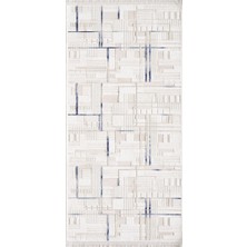 Artemis Halı Samoa 02378A Krem Mavi Çizgi Desenli Halı