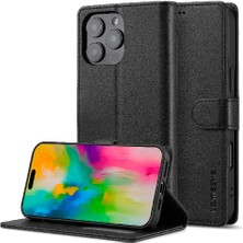 Mays Home1 Tutucu Kart Yuvaları ile IPhone 16 Pro Için Flip Case Cüzdan Buzağı Doku (Yurt Dışından)