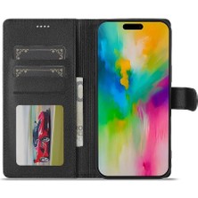 Mays Home1 Tutucu Kart Yuvaları ile IPhone 16 Pro Için Flip Case Cüzdan Buzağı Doku (Yurt Dışından)