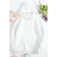 CMZ Collection Unisex 3 Iplik Kalın Içi Pamuklu Şardonlu Kanguru Cepli Bol Kesim Hoodie Okul Sweatshirt