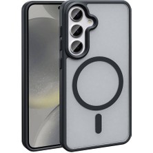 Galaxy S24 Plus Kılıf Magsafe Şarj Özellikli Mat Arka Yüzey Zore Sio Kapak-Siyah