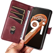 Mays Boutique Realme 9i Preslenmiş Pu Deri Ayrılabilir Siyah Bilezik Telefon Için Filp Durumda (Yurt Dışından)