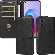 Mays Boutique Oppo A96 5g Için Filp Durumda Ayrılabilir Siyah Bilezik Preslenmiş Pu Deri (Yurt Dışından)