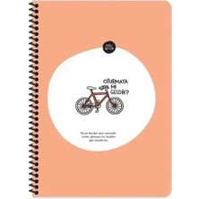 Keskin Color Hisli Şeyler Spiralli Oturmaya Mı Geldik Karton Kapak 80 Yaprak Kareli Defter