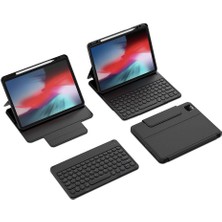 iPad Pro 11 2024 Uyumlu Klavyeli Kılıf Wiwu Protective Gizli Kalem Bölmeli Siyah