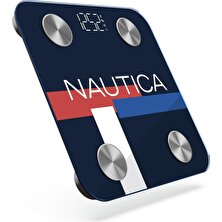 Nautica BT600 Pilli Bluetooth Vücut Analizli Yağ Kas Su Ölçer Hassas Akıllı Tartı Baskül Logo Navy