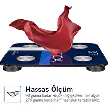 Nautica BT600 Pilli Bluetooth Vücut Analizli Yağ Kas Su Ölçer Hassas Akıllı Tartı Baskül Logo Navy