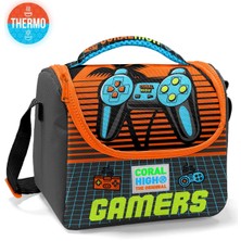 Coral High Kids Gri Turuncu Gamer Desenli Thermo Beslenme Çantası 11746