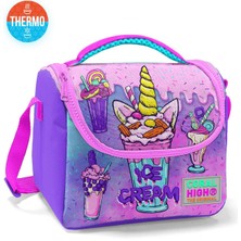 Coral High Kids Pembe Mor Milkshake Dondurma Desenli Thermo Beslenme Çantası 11749