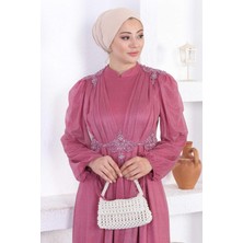 Missvalle Incili Dantelli Simli Abiye Gül Kurusu 12252