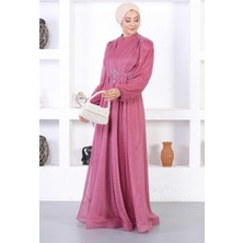 Missvalle Incili Dantelli Simli Abiye Gül Kurusu 12252